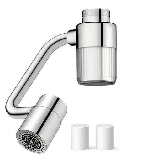 Multi-Dimensional 360° Rotation 1440° Rotatable Filtered Faucet Aerator Extender, Easy Full Angle Control, Rotating Faucet Aerator Extender, Reduce Chlorine in Bathroom/Kitchen Skin Face Eyewash with 2 Mode Splash Water, Swivel Faucet Extender