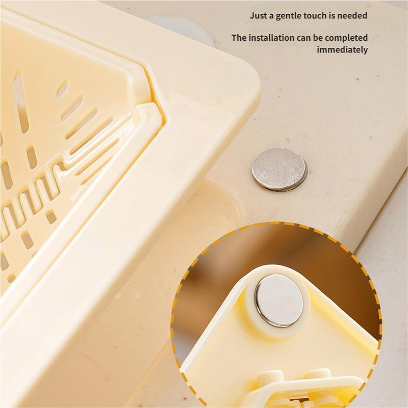 Magnetic Sink Filter Basket, Standing Drain Strainer for Kitchen, One-Press Food Residue Design, Easy to Install & Clean